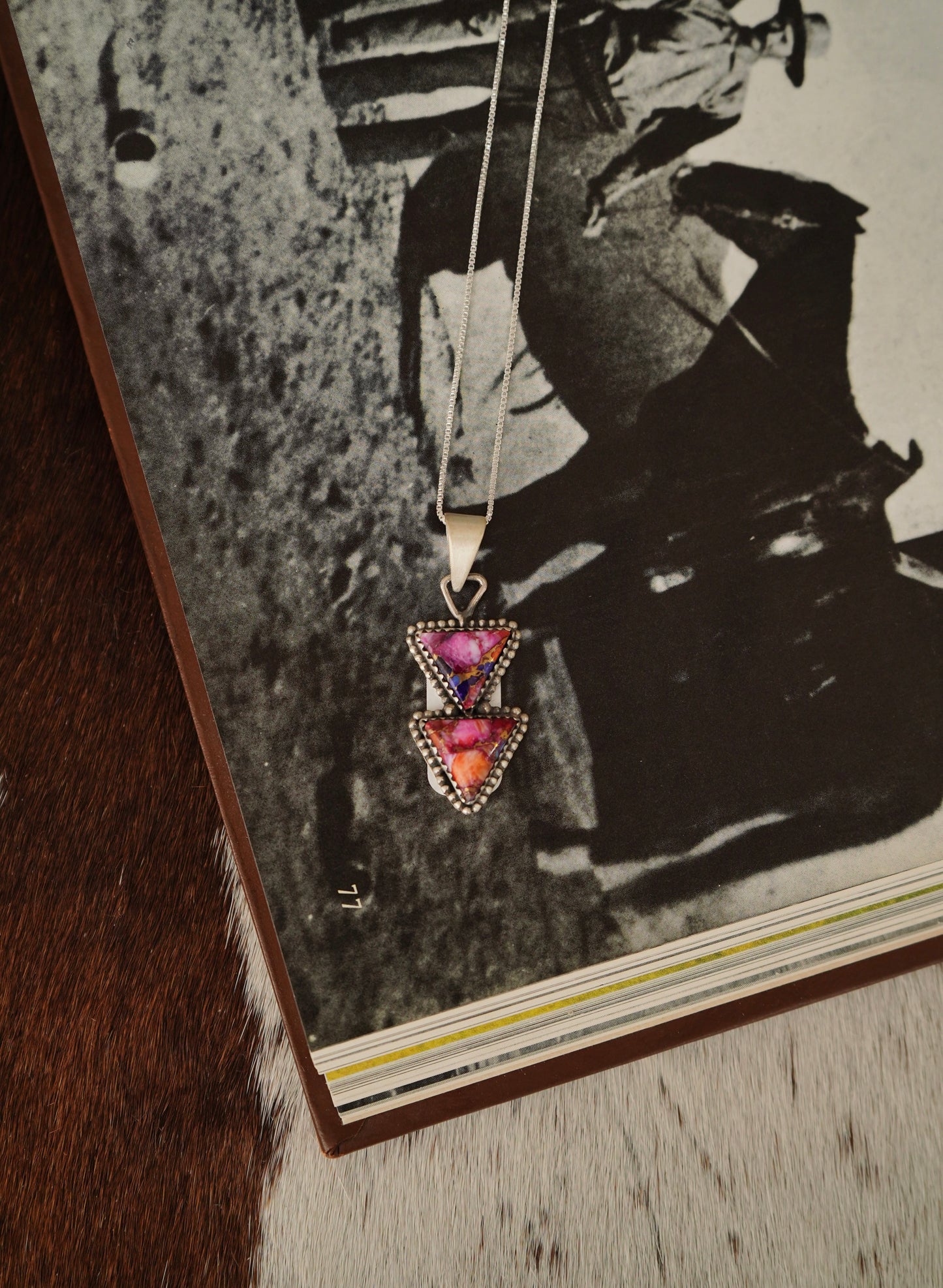 Turquoise Triangular 2 Stone Pendants