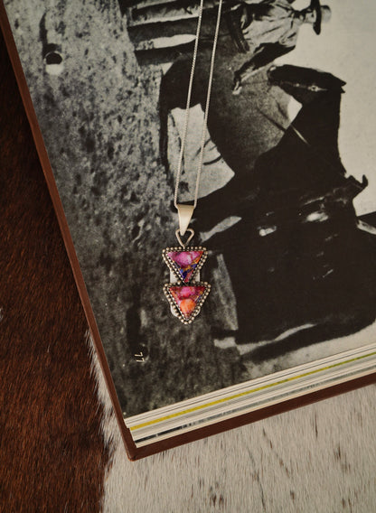 Turquoise Triangular 2 Stone Pendants