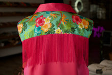 Load image into Gallery viewer, 2XL - The Jasmine w/ Hot Pink Fringe on Hot Pink Button Down