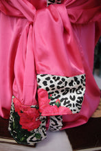 Load image into Gallery viewer, L - Snow Leopard on Hot Pink Satin