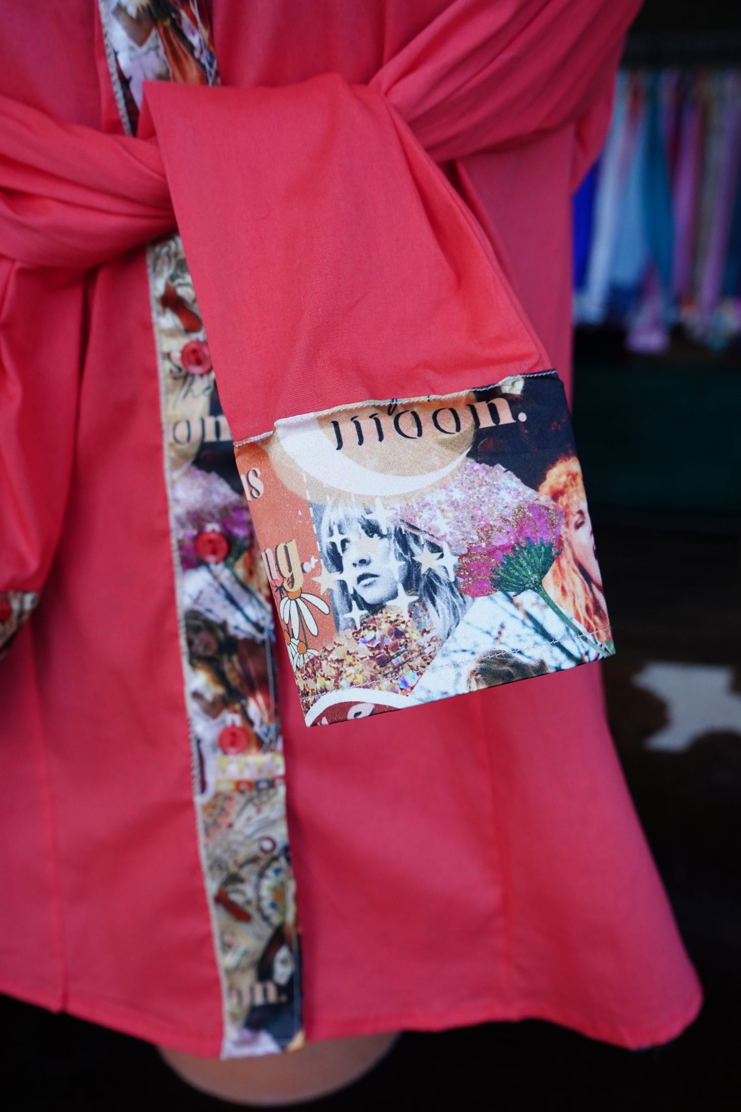 XL - Nicks on Coral Cotton Button Down