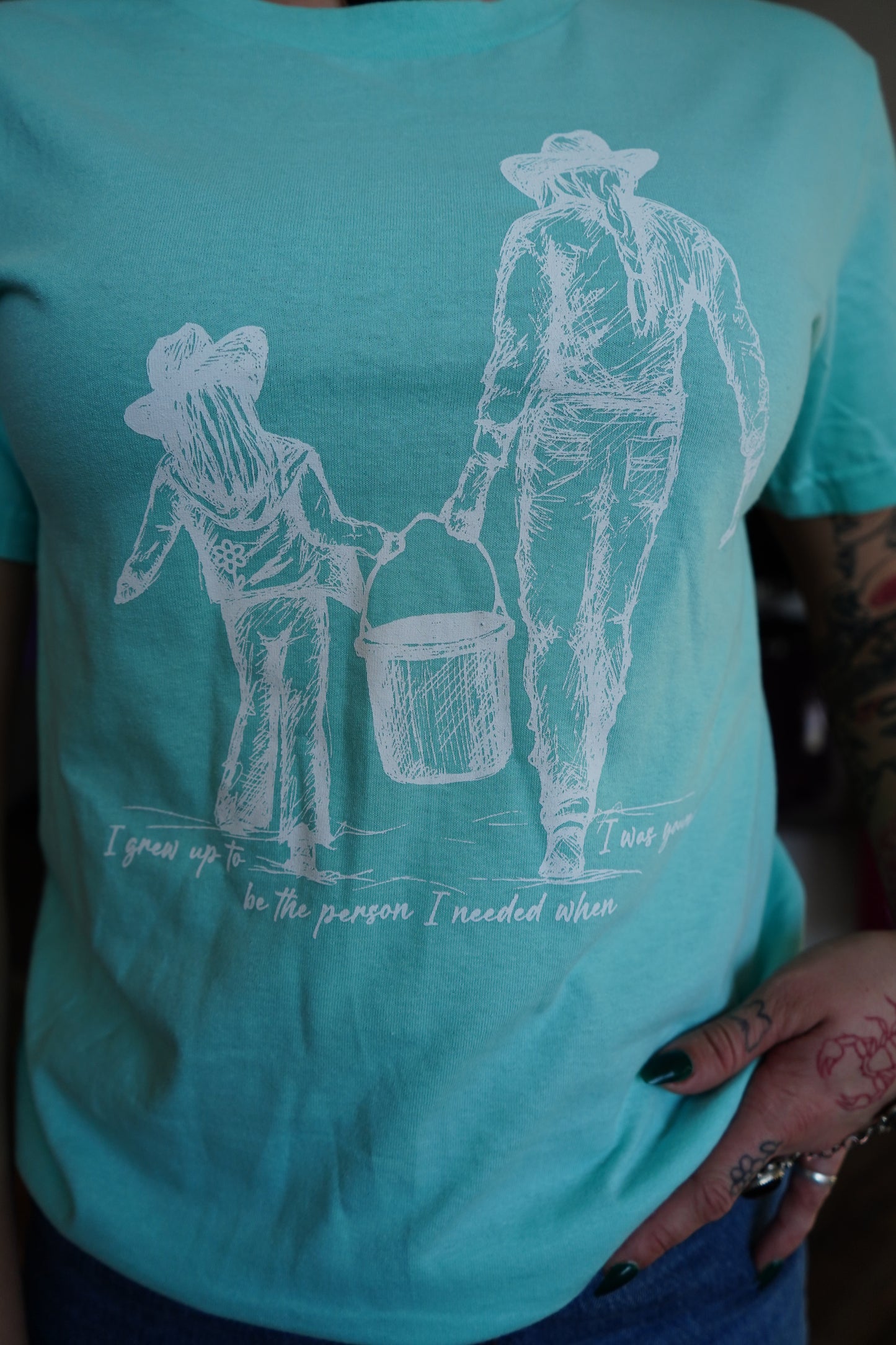 Grew Up - American Apparel Unisex Heavyweight Cotton T-Shirt