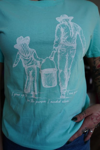 Grew Up - American Apparel Unisex Heavyweight Cotton T-Shirt