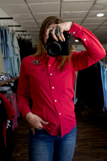 Daisy Gang Fishing Shirt - Hot Pink Long Sleeves