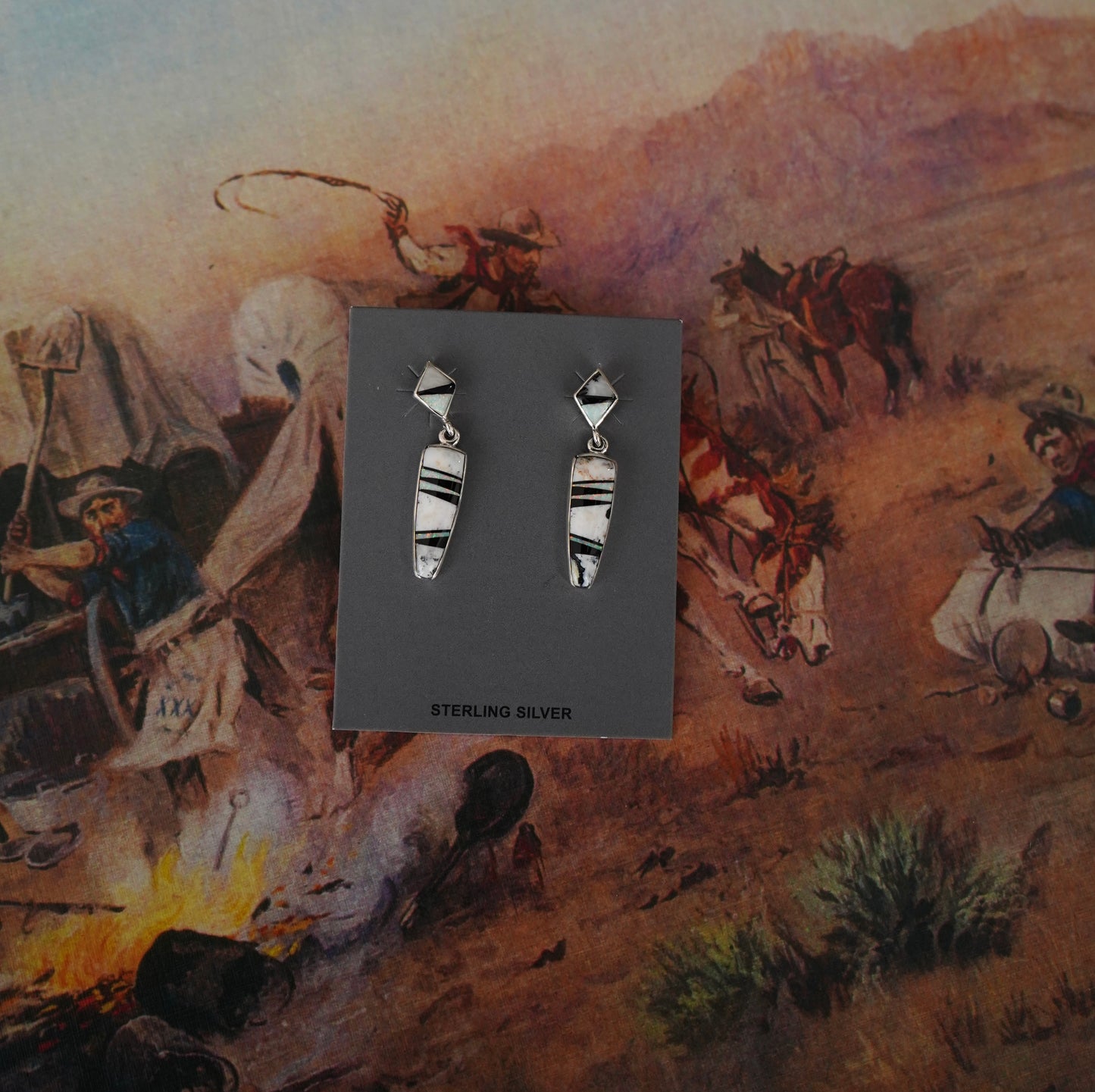 Julius Burbank Multi Stone Stud Earrings