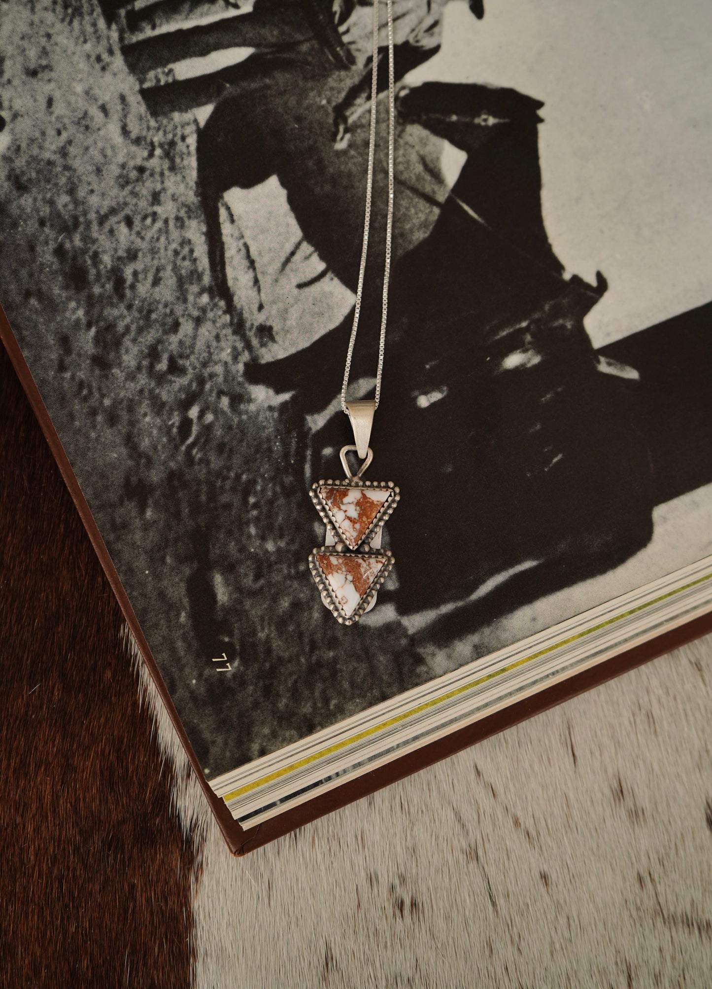 Turquoise Triangular 2 Stone Pendants