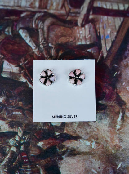 4 Stone Flower Cluster Stud Earrings