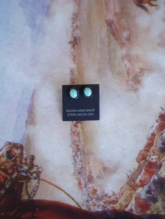 Dainty Vintage Turquoise Stud Earrings