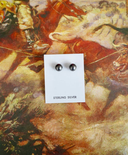 Sterling Silver Pearl Stud Earrings