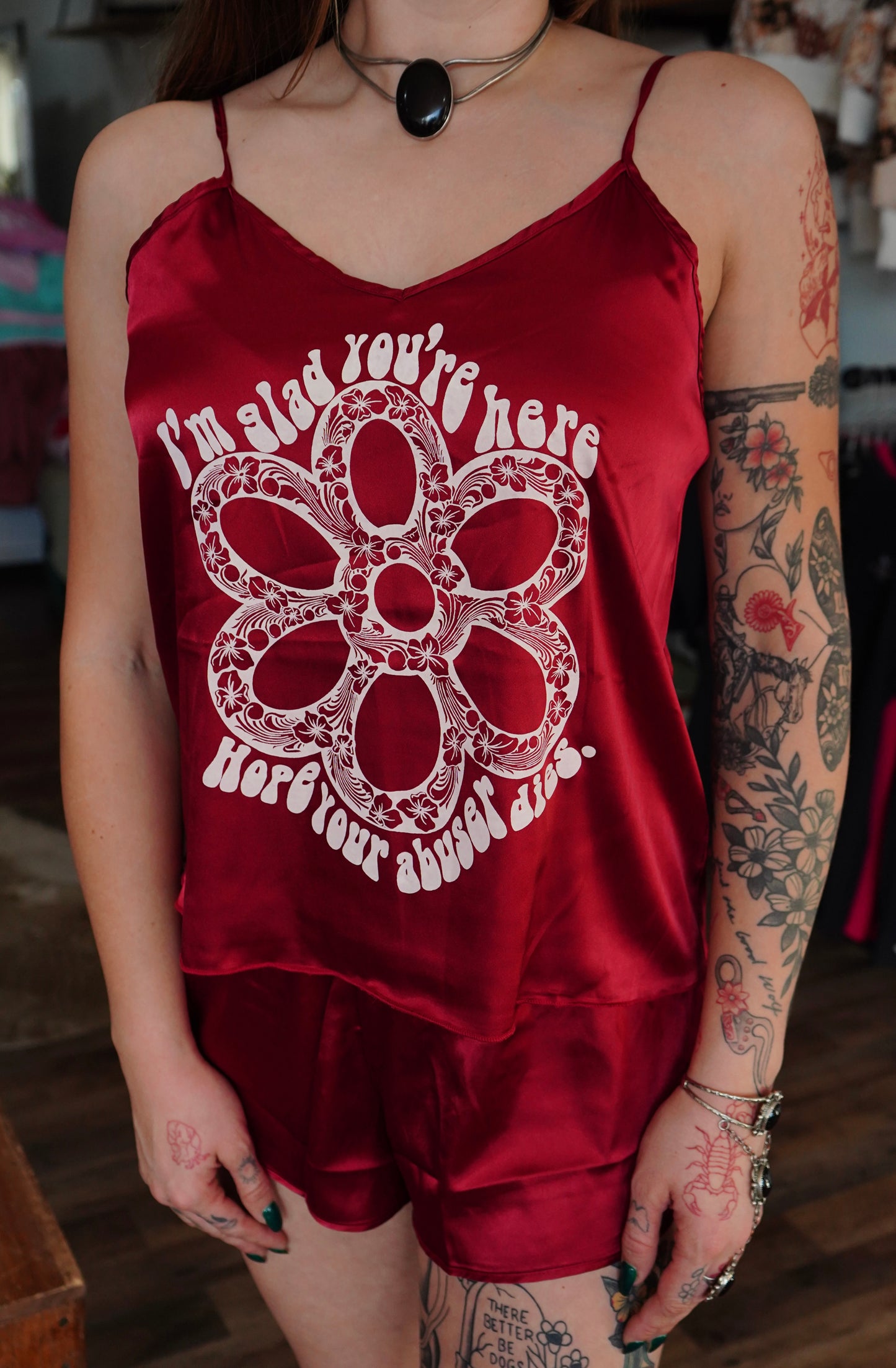 Daisy Hope - Satin Two Piece Cami Shorts Set