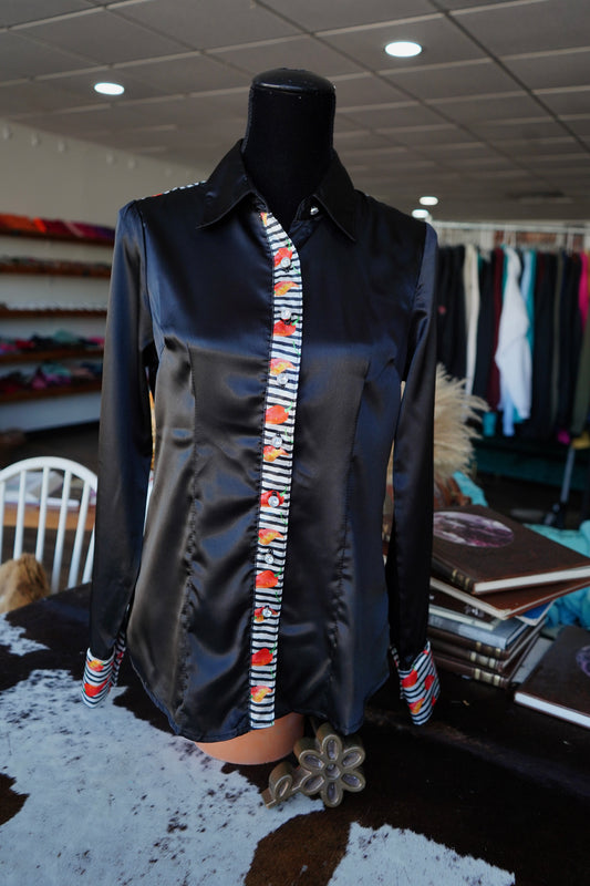 L - Black w/ Chili Peppers Button Down