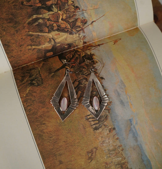 Vintage MOP Fish Hook Earrings