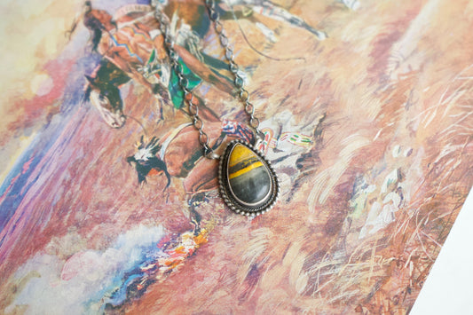 Bumblebee Jasper Teardrop Necklaces