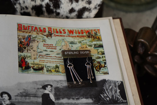 Vintage Black Onyx Windchime Stud Earrings