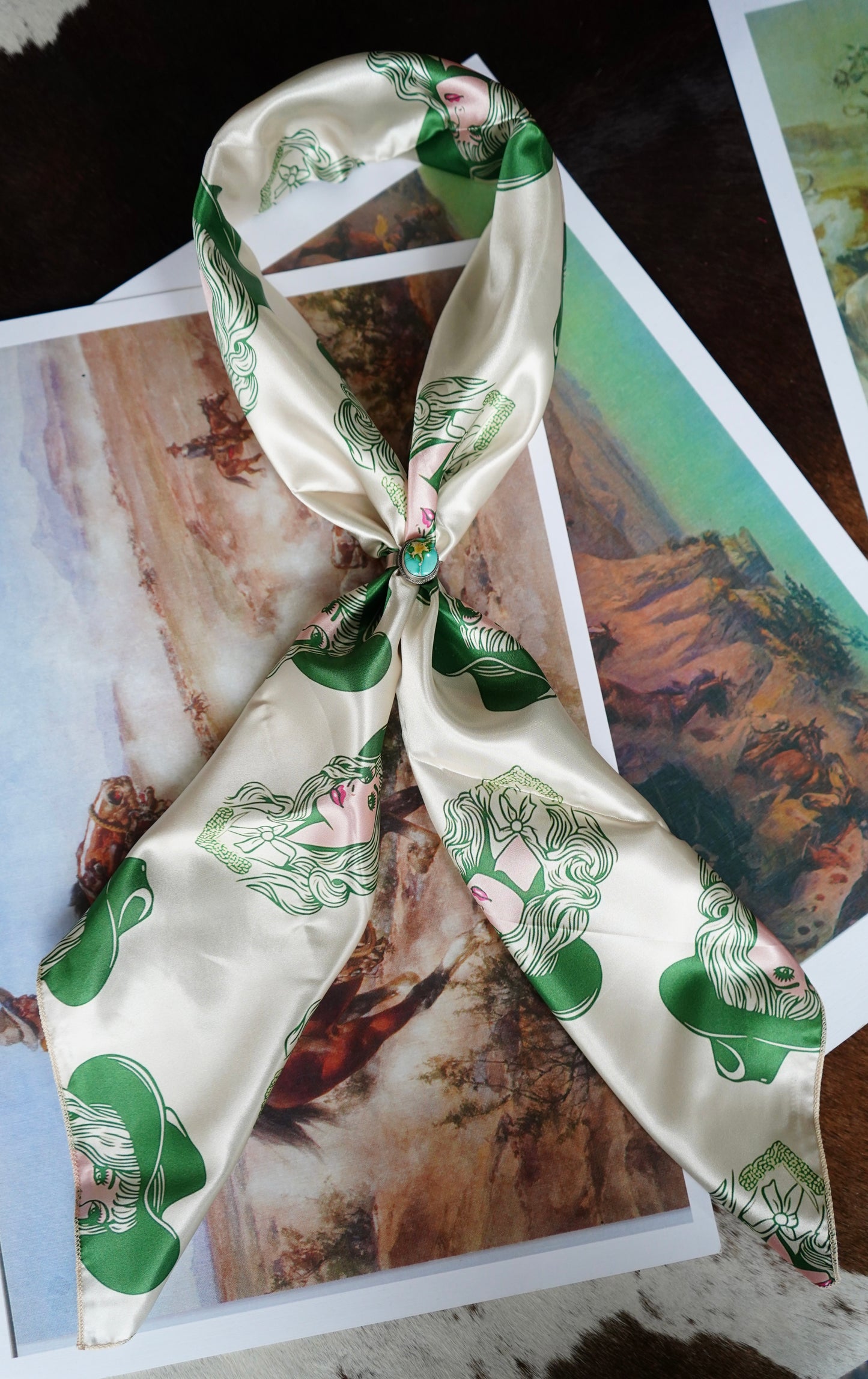 Olive Cowgal Portrait Wild Rag