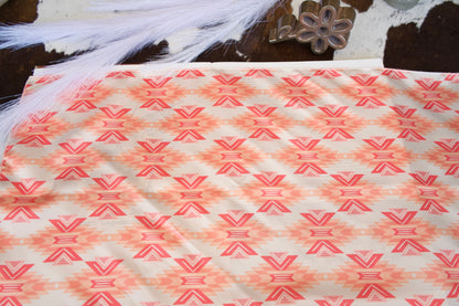 Pastel Coral Aztec Wild Rag