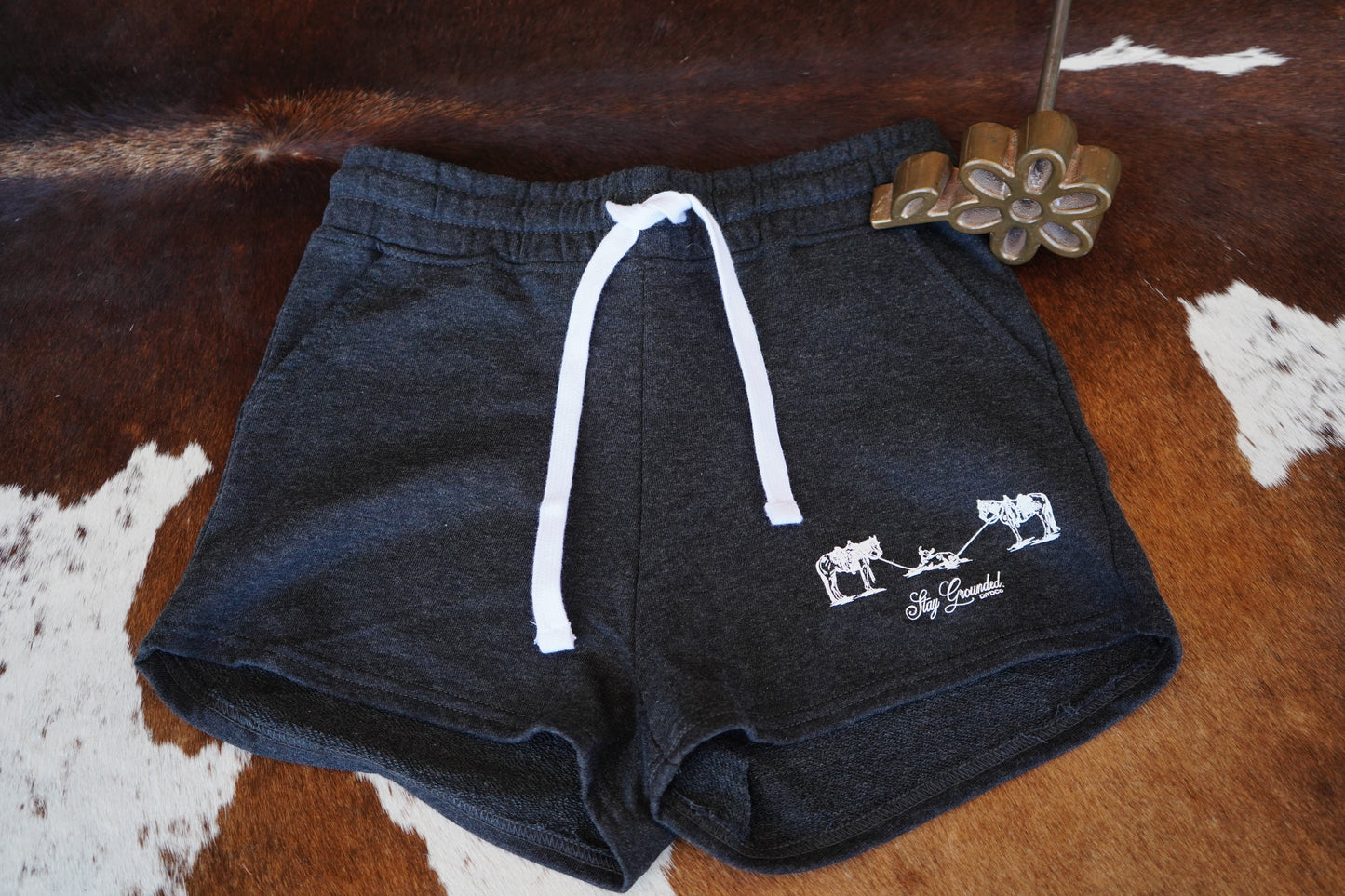 Stay Grounded Charcoal French Terry Shorts