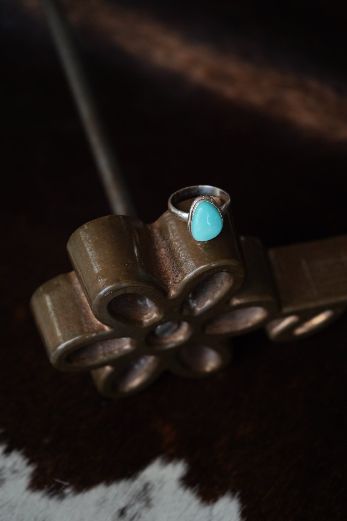 Kingman Turquoise Nugget Ring - Sz 8