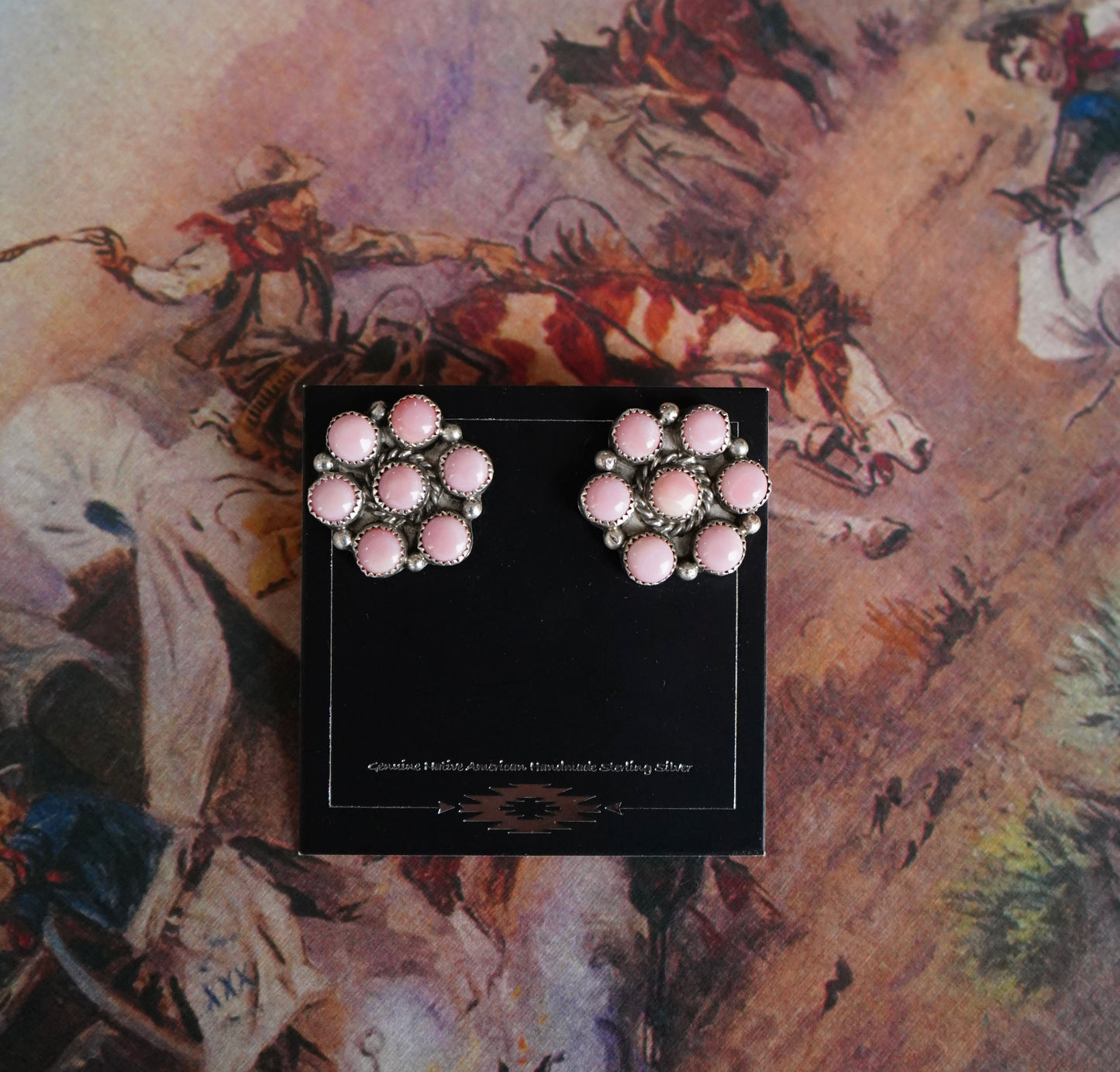 Maxine Ramirez Pink Conch Cluster Stud Earrings