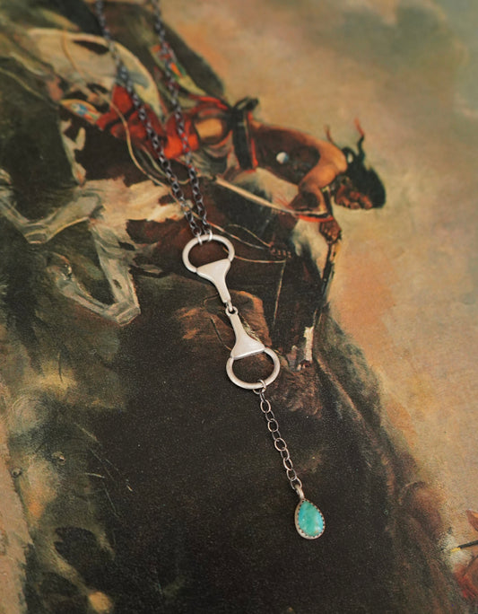 Turquoise Snaffle Bit Necklace