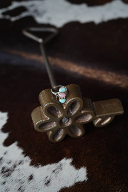 2 Stone Golden Hills w/ Pink Opal Ring - Sz 8