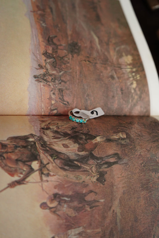 TBP Dainty Turquoise 5 Stone Ring - Sz 6