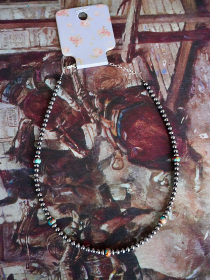 Sterling Silver Pearls w/ Dahlia Beads Necklace