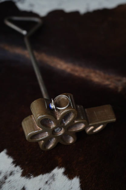 Blue Lapis Flower Ring - Sz 8