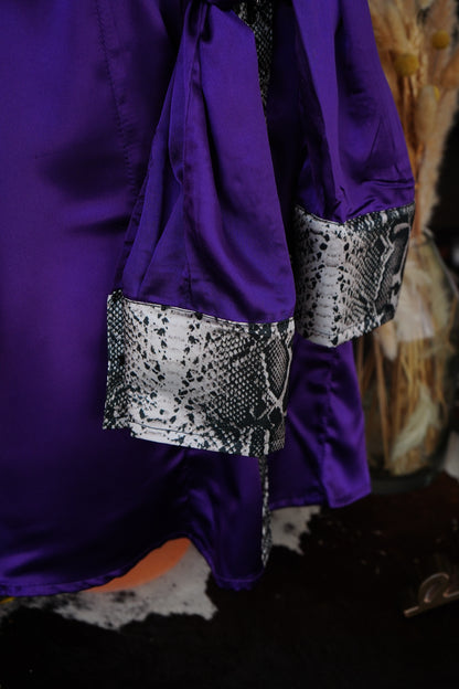 2XL - Purple w/ Snakeskin Button Down