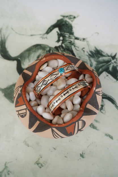 Rocky Little Copper & Silver Stamped Cuffs