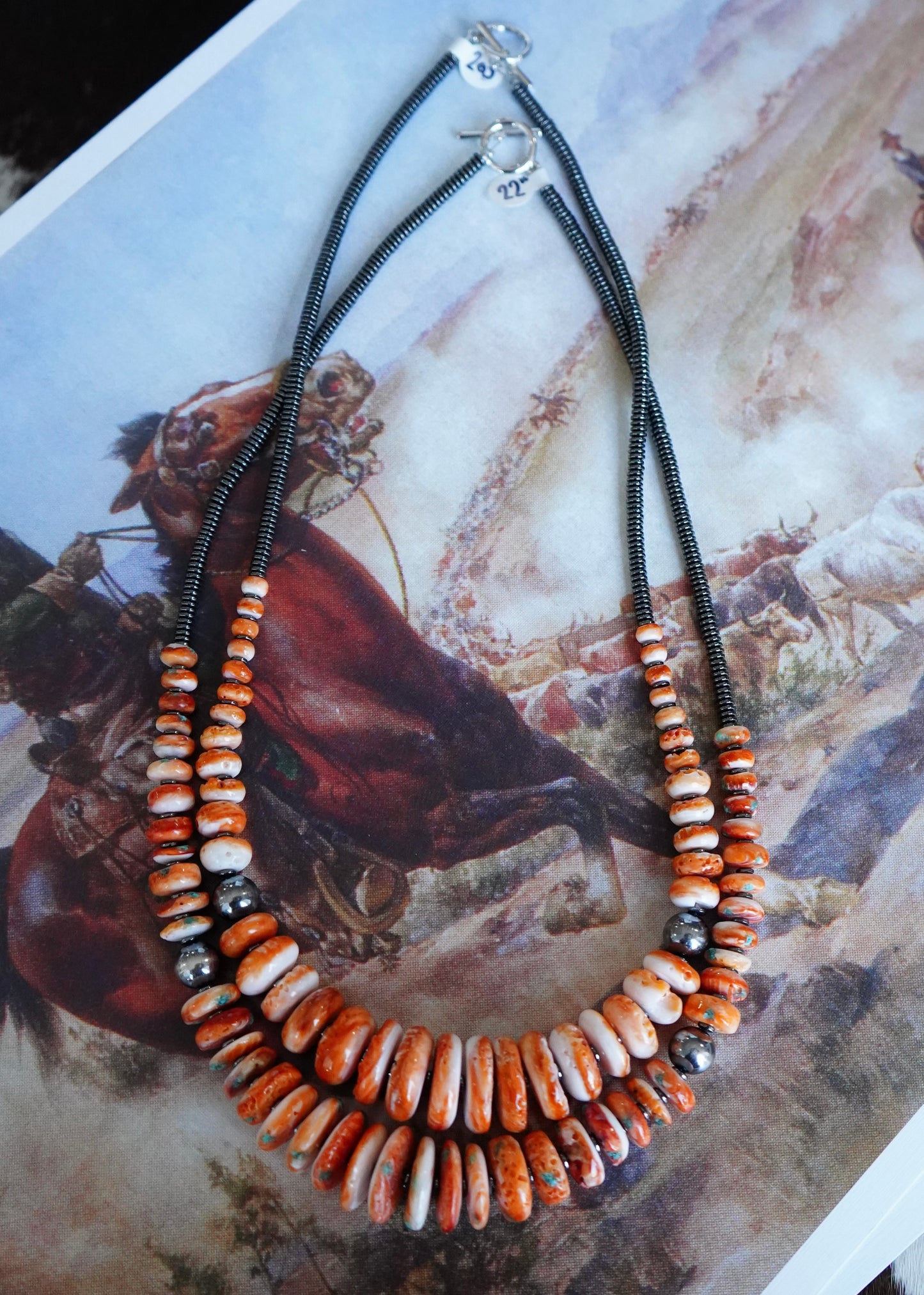 Orange Spiny Statement Necklaces