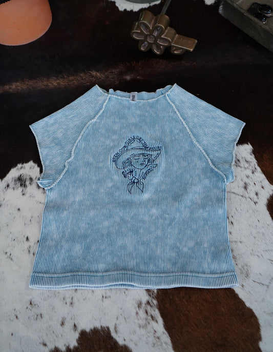 Cowgirls Cry Ribbed Stretchy Crop