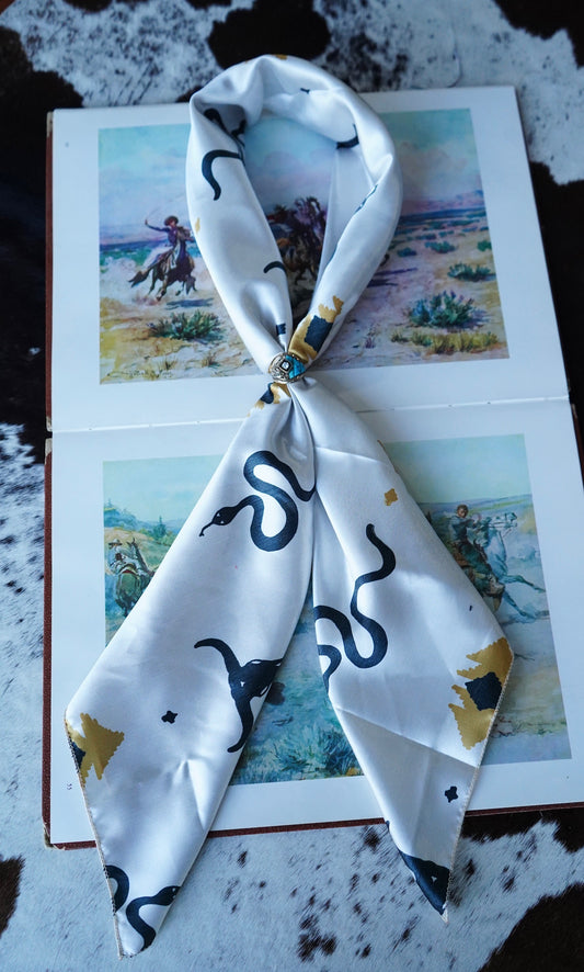 Cream Snake, Aztec & Steerheads Wild Rag