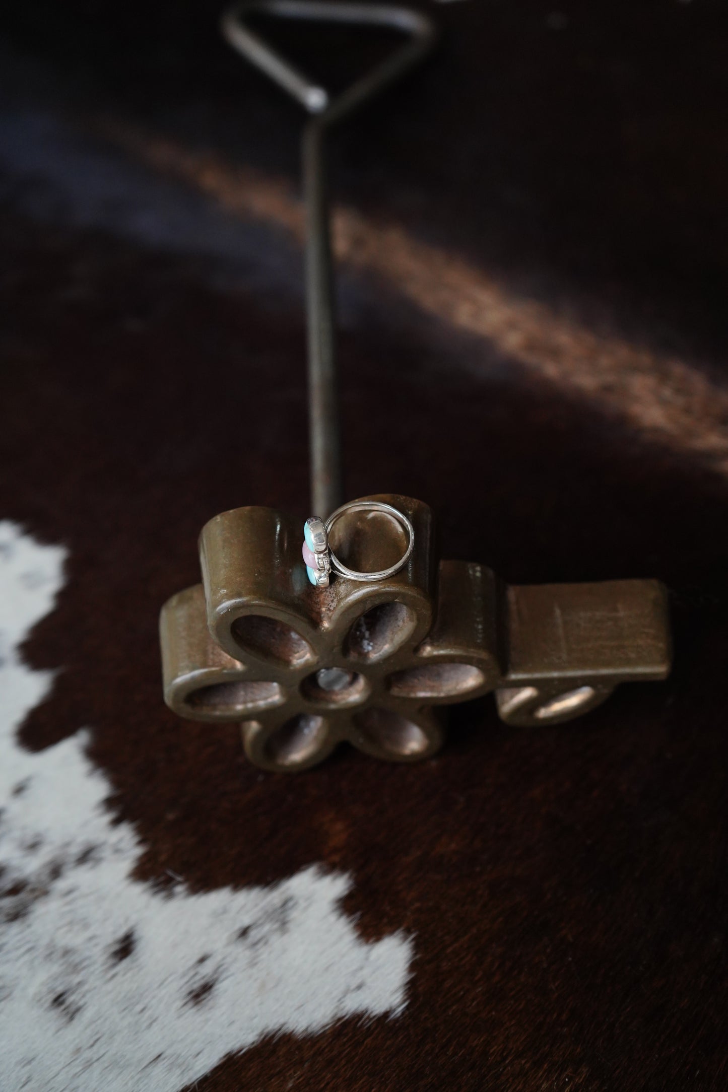 2 Stone Golden Hills w/ Pink Opal Ring - Sz 8