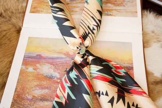 Cream, Black & Red Aztec Wild Rag