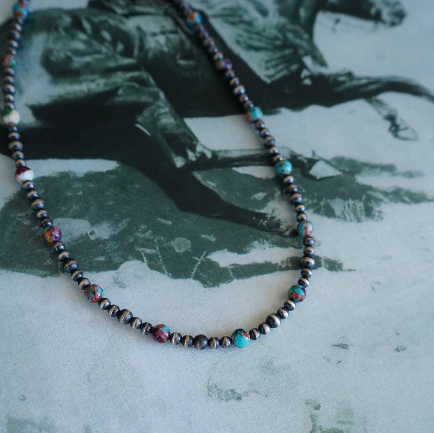 Sterling Silver Pearls w/ Round Dahlia Beads Necklace - 18”