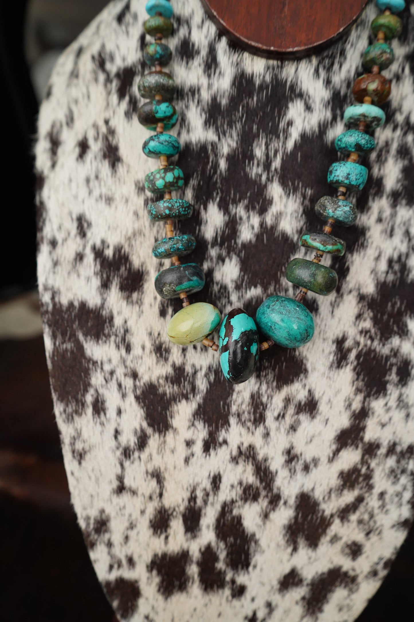 Vintage Multi-Stone Turquoise Disc Necklace