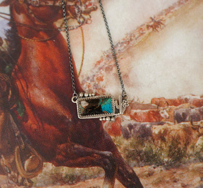 Cactus & Turquoise Bar Necklaces