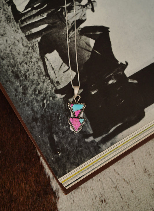 Turquoise Triangular 2 Stone Pendants
