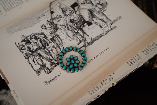 Turquoise Round Flower Necklace