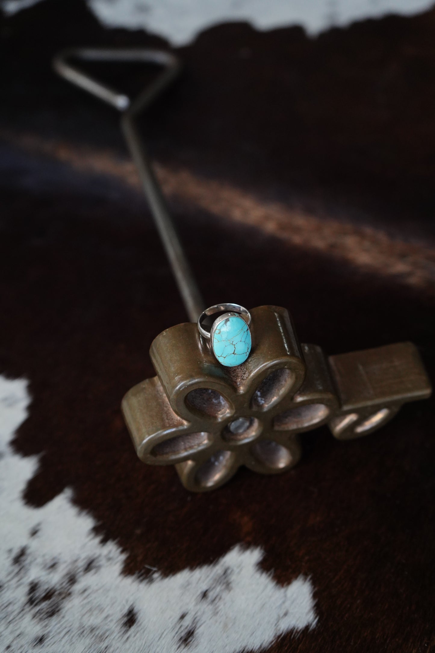 Turquoise Oval Ring - Sz 8