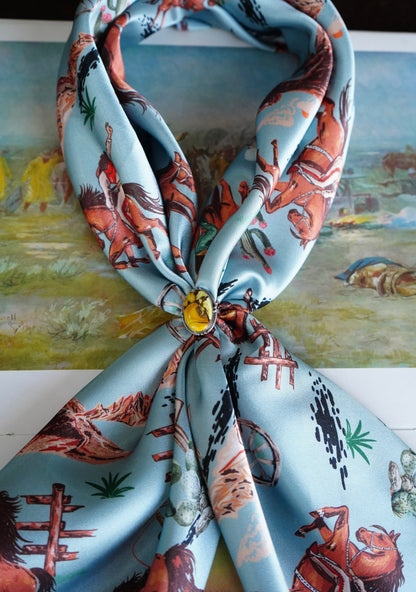 Blue Western Wagon Wild Rag