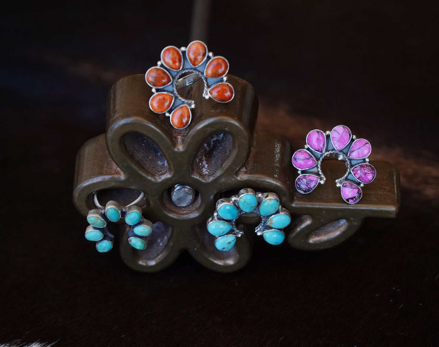 Turquoise Naja Rings - Adj