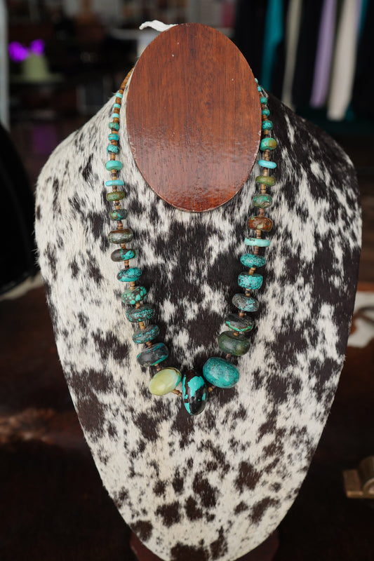 Vintage Multi-Stone Turquoise Disc Necklace