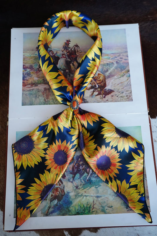 Sunflowers on Navy Wild Rag