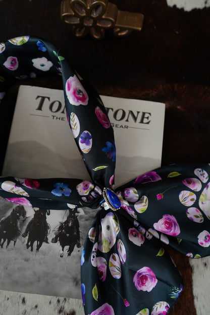 Black Floral Paw Prints