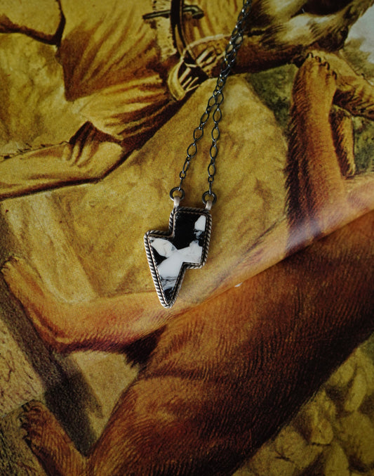 White Buffalo Lightening Bolt Necklace
