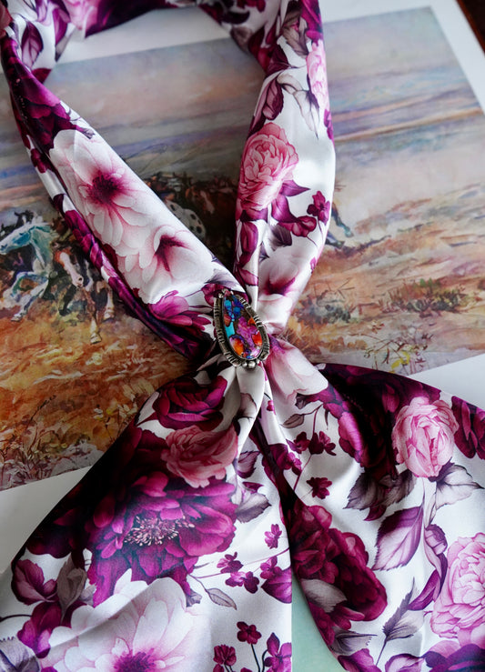 Burgundy & Tan Floral Wild Rags