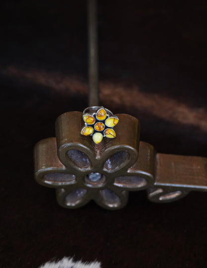 Turquoise Flower Rings