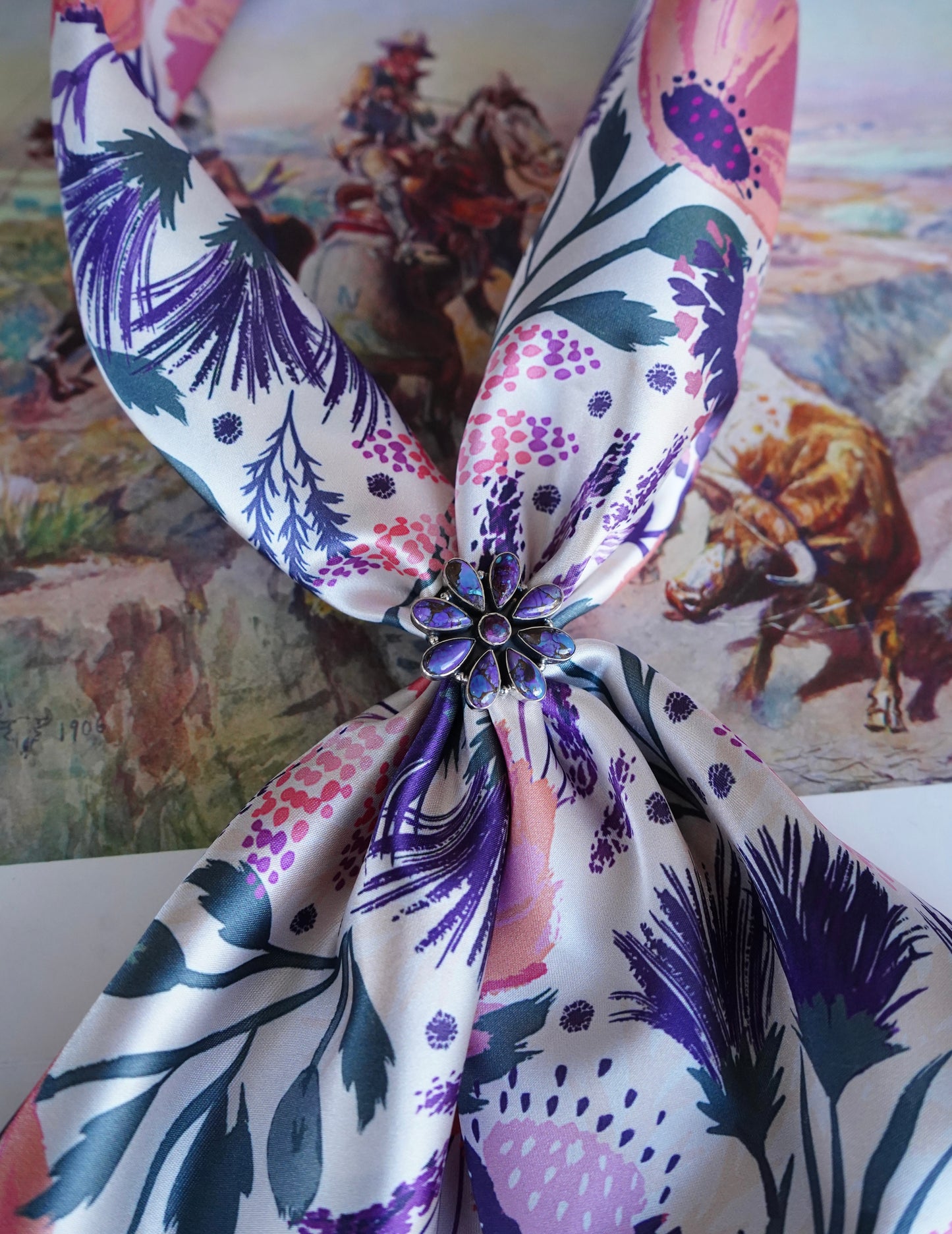 Plum & Coral Floral Wildrag